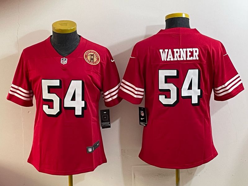 Youth 2025 San Francisco 49ers #54 Warner Red Nike Limited NFL Jersey style 008
